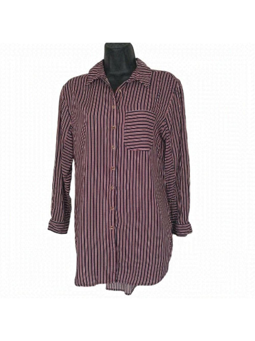 Maeve  Striped Button Down Shirt Size S